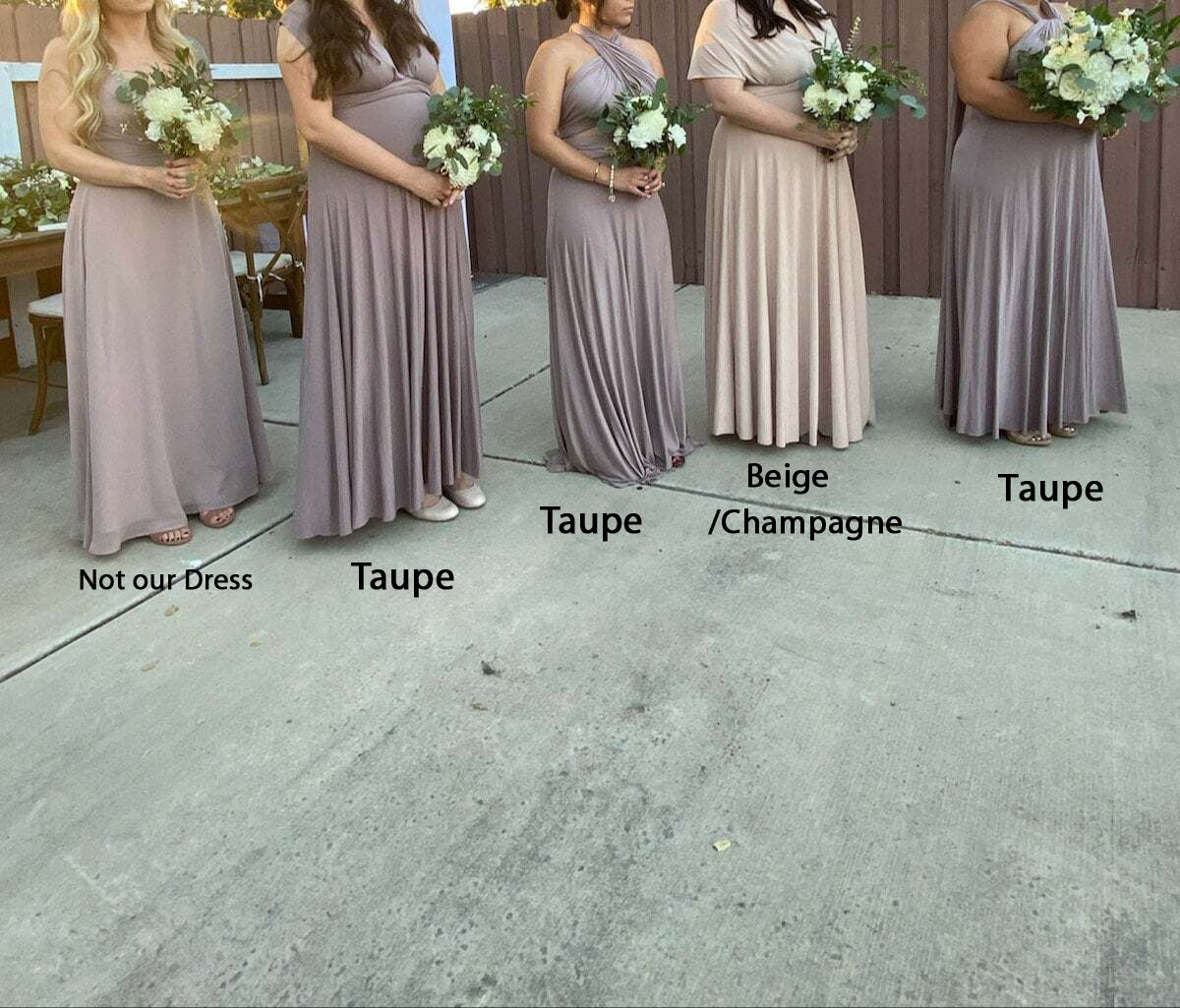Taupe multiway dress