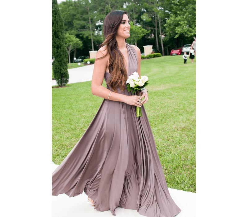 Mocha Taupe Infinity Dress Bridesmaid Multiway Convertible Dress Made in USA +36 Colors