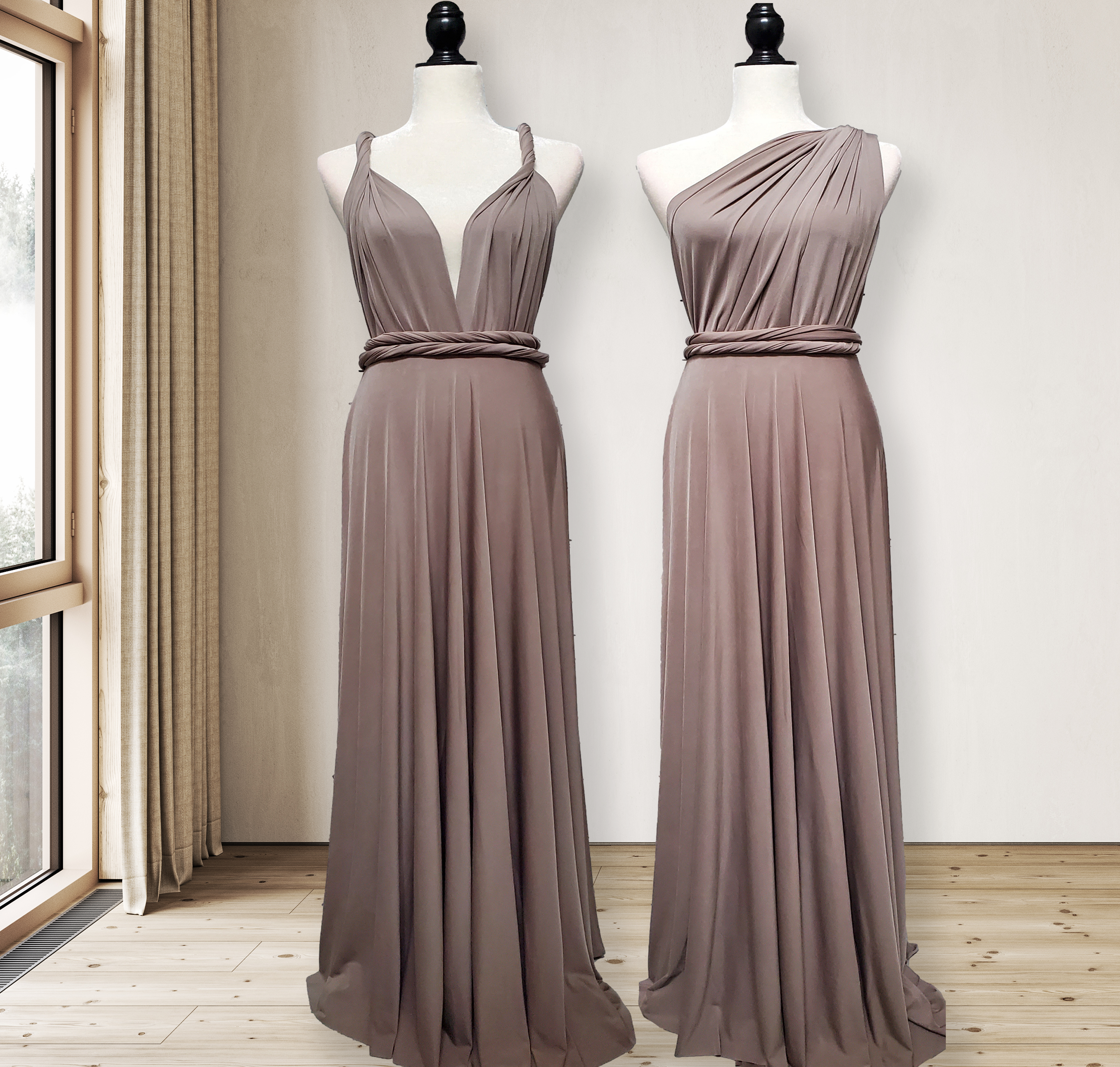 Taupe convertible dress