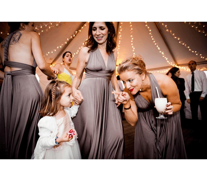 Taupe infinity dress bridal party