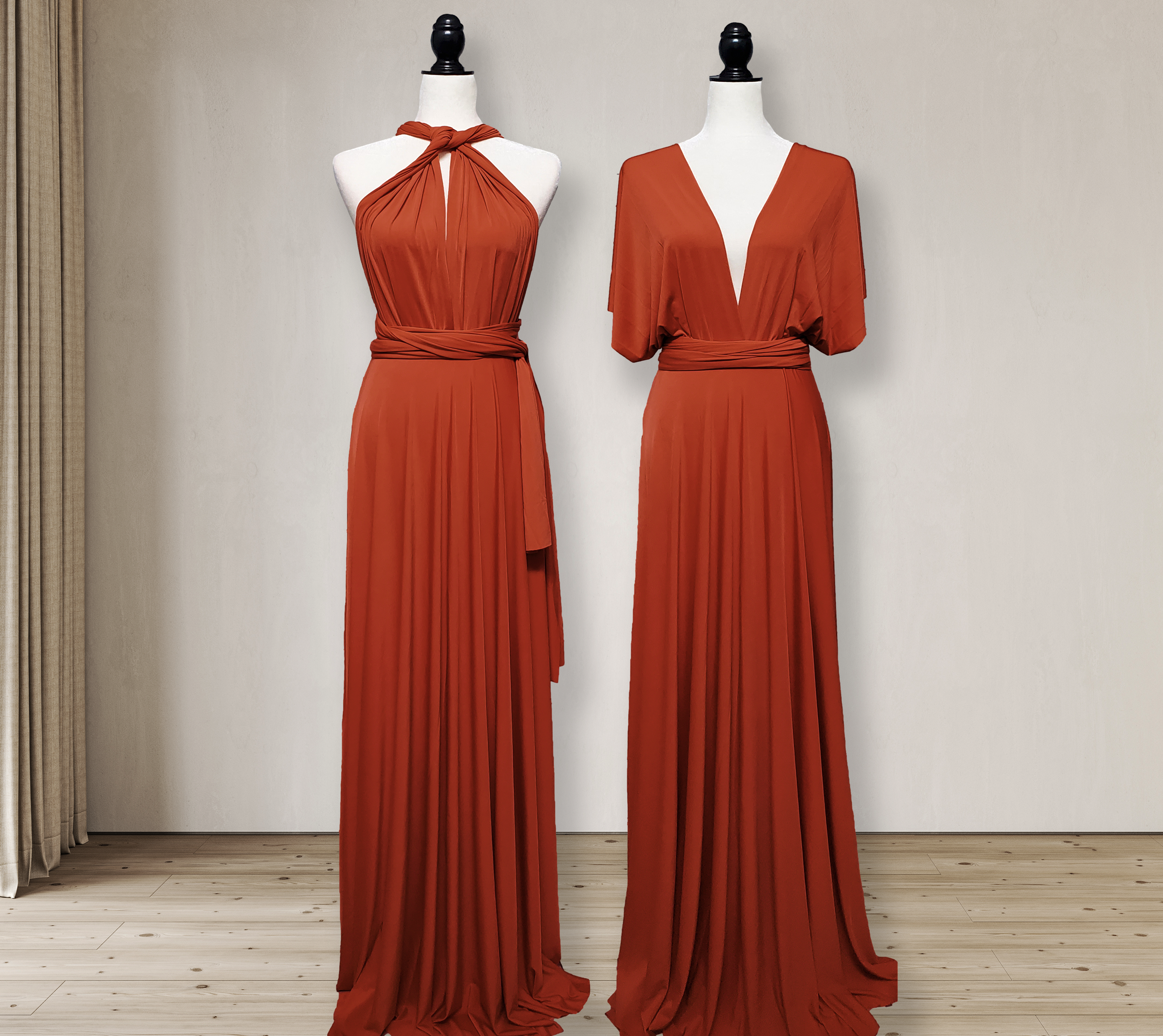 Terracotta Burnt Orange  Infinity Dress Multiway Bridesmaid Dress Convertible Made in USA