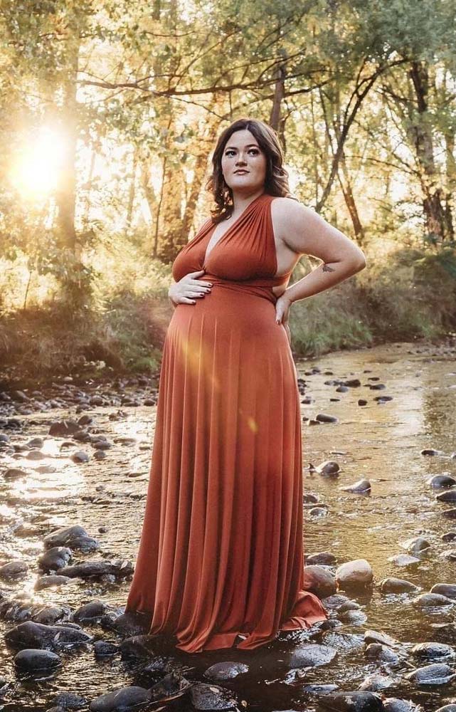 Terracotta infinity dress burnt orange Maternity